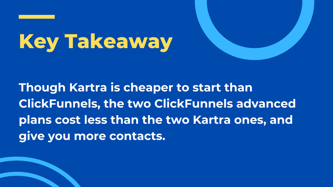 Kartra vs ClickFunnels - Pricing and contacts takeaway