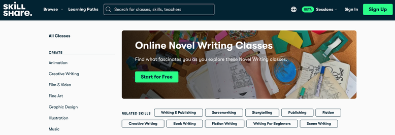 Skillshare novel writing courses