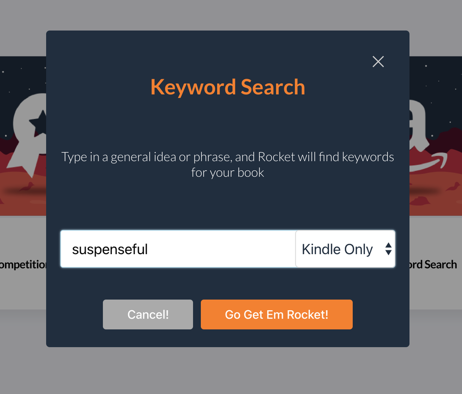 Publisher Rocket keyword search - input 