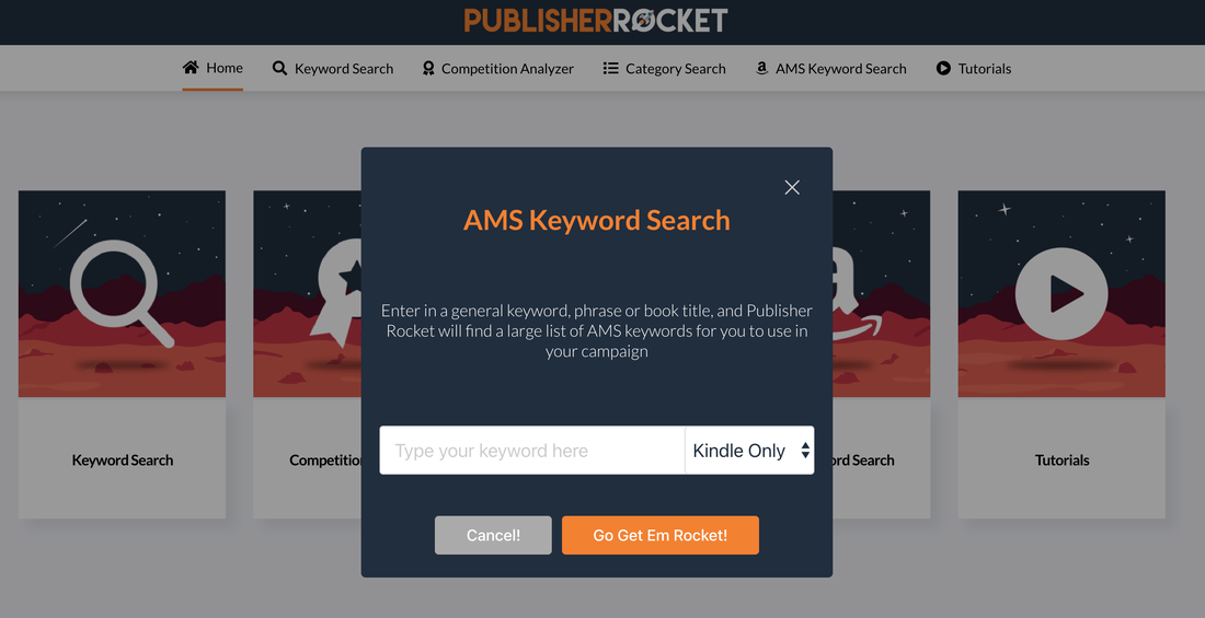 Publisher Rocket AMS Keyword Search