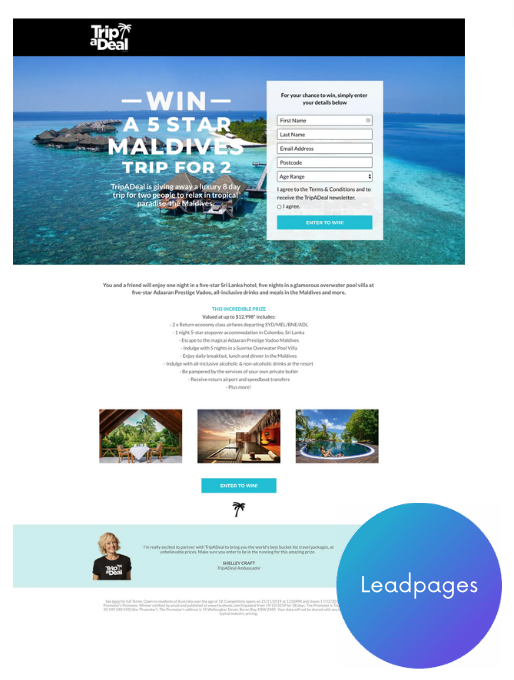 Leadpages landing page example