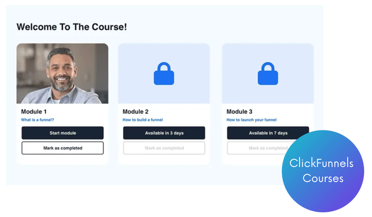 ClickFunnels feature - online courses