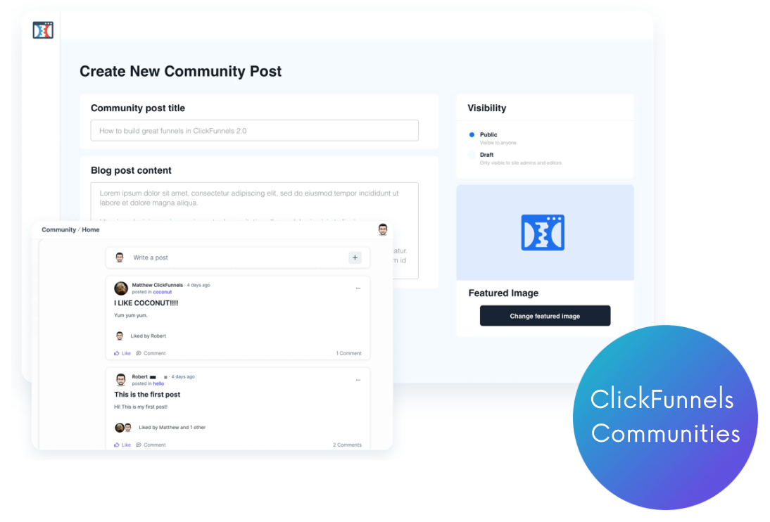 ClickFunnels feature - communities